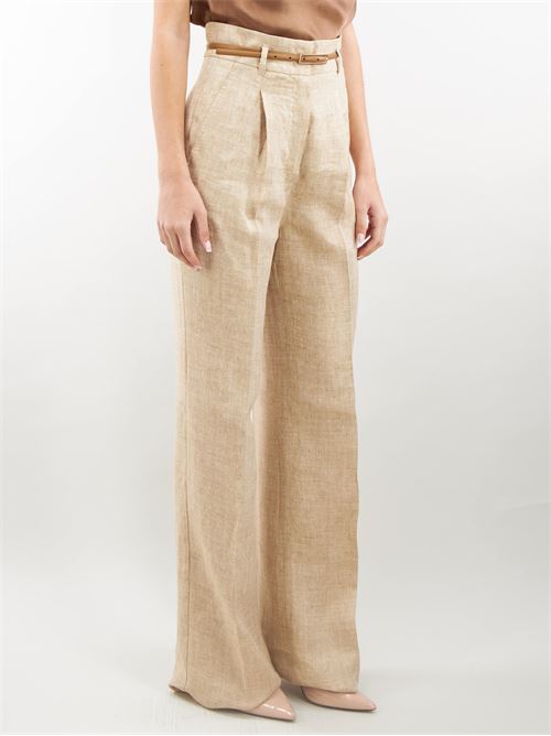 Herringbone linen trousers Max Mara Studio MAX MARA STUDIO | Trousers | TREVISO3
